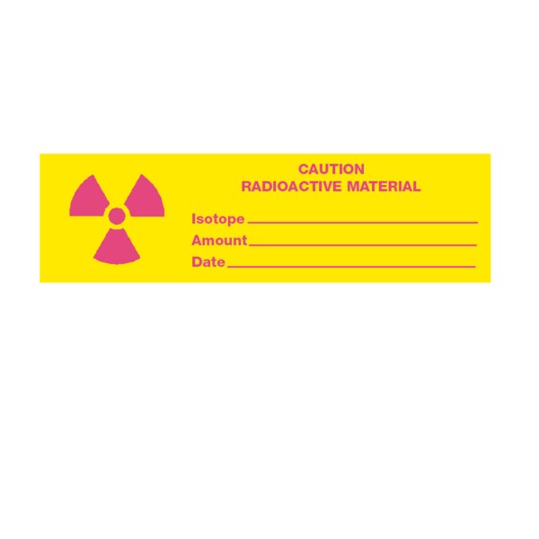 Caution Radioactive Material Isotope Amount Date write in 1 x 500, PK3